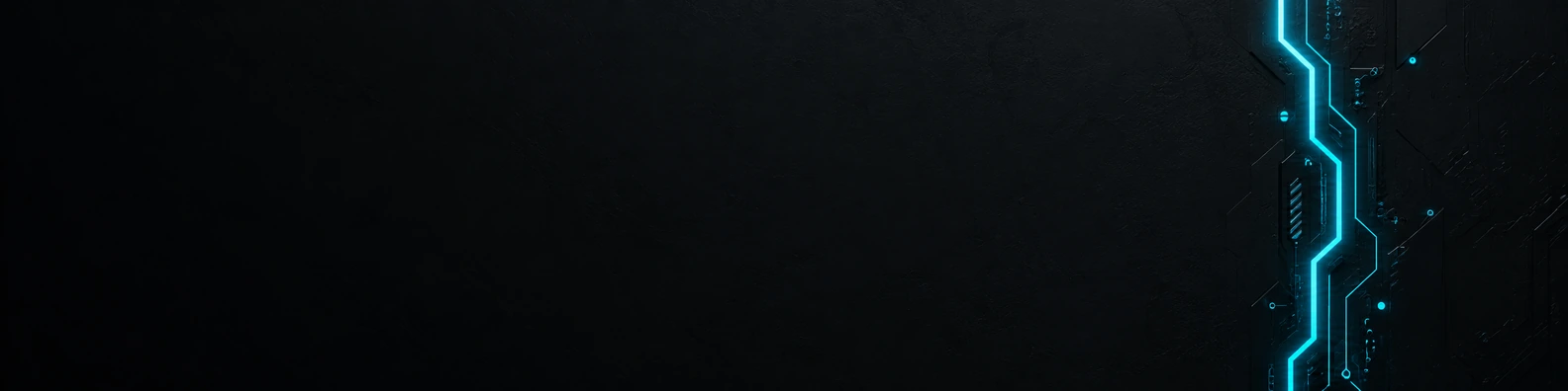 Obsidian & Cyan Circuit cool LinkedIn banner