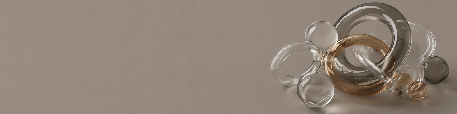 Translucent 3D Spheres cool LinkedIn banner