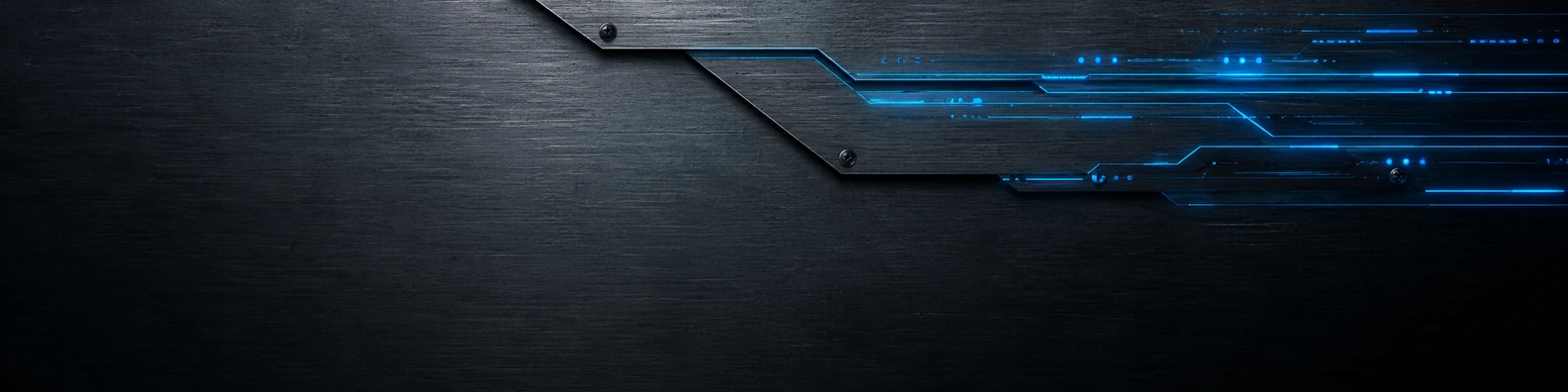 Metallic Plate with Electric Blue cool LinkedIn banner
