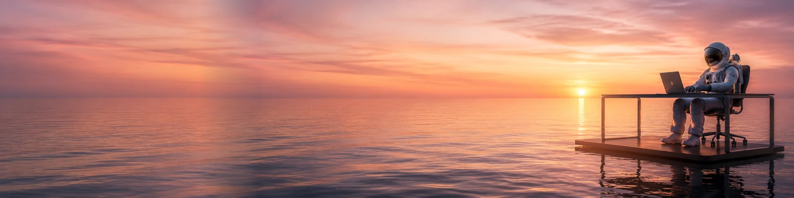 Astronaut Ocean Desk unique LinkedIn banner