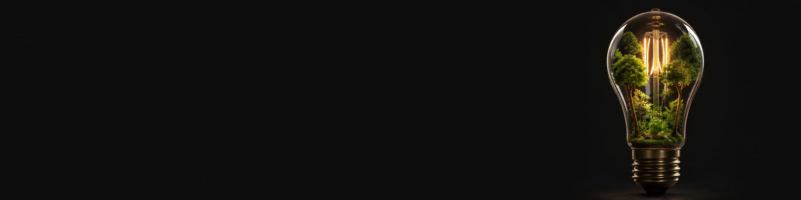 Miniature Forest Lightbulb unique LinkedIn banner