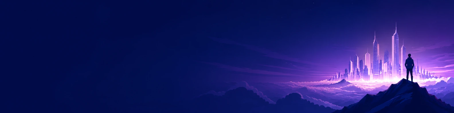 Mountain Peak Cloud City unique LinkedIn banner