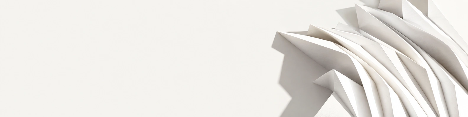 Origami White Paper Waves unique LinkedIn banner