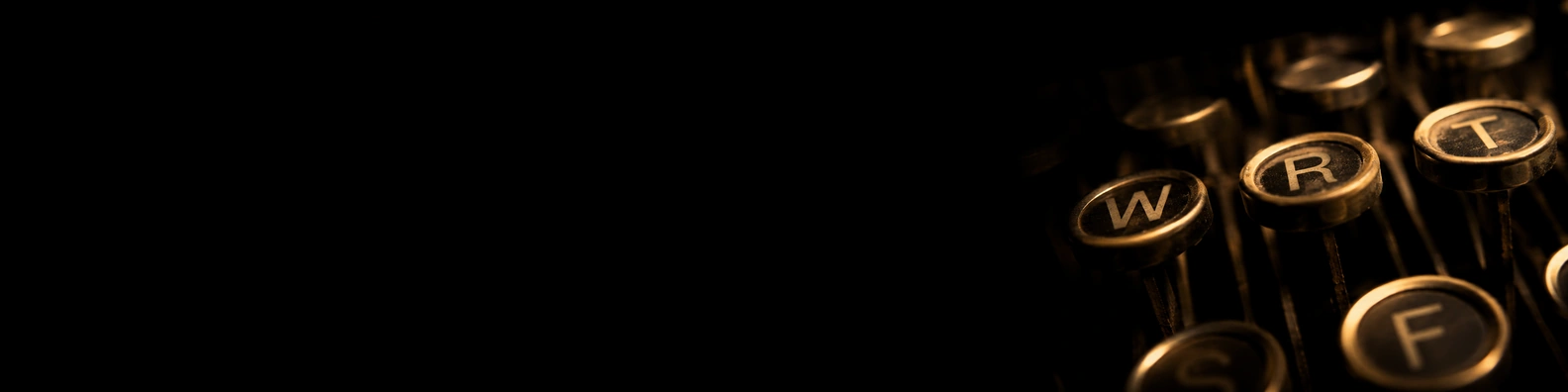 Typewriter Keys Spotlight unique LinkedIn banner