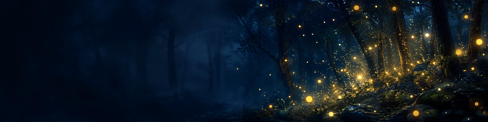 Enchanted Forest Fireflies unique LinkedIn banner