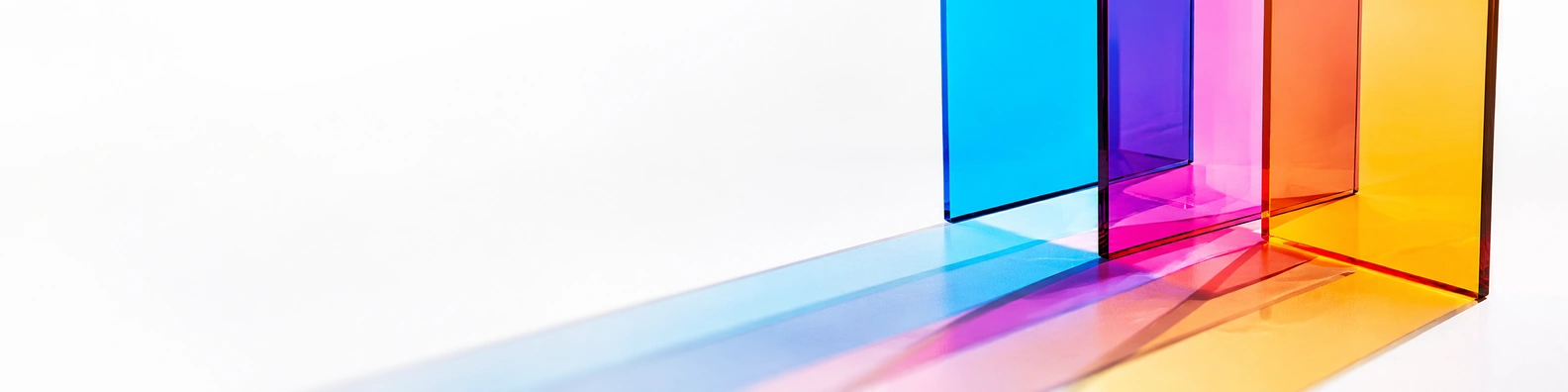 Acrylic Panels & Color Shadows unique LinkedIn banner