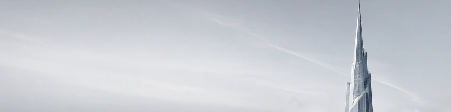 Absolute Minimal Spire urban city LinkedIn banner for a professional profile
