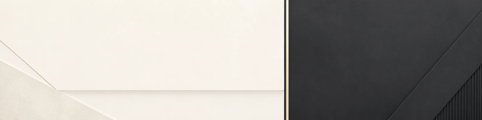 Alabaster & Charcoal Divide geometric LinkedIn banner with clean custom text space