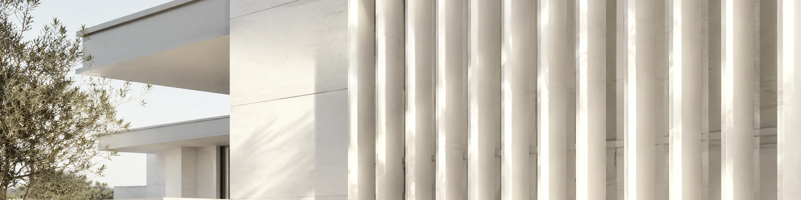 Alabaster Louver Array business LinkedIn banner for real estate architecture and construction professionals