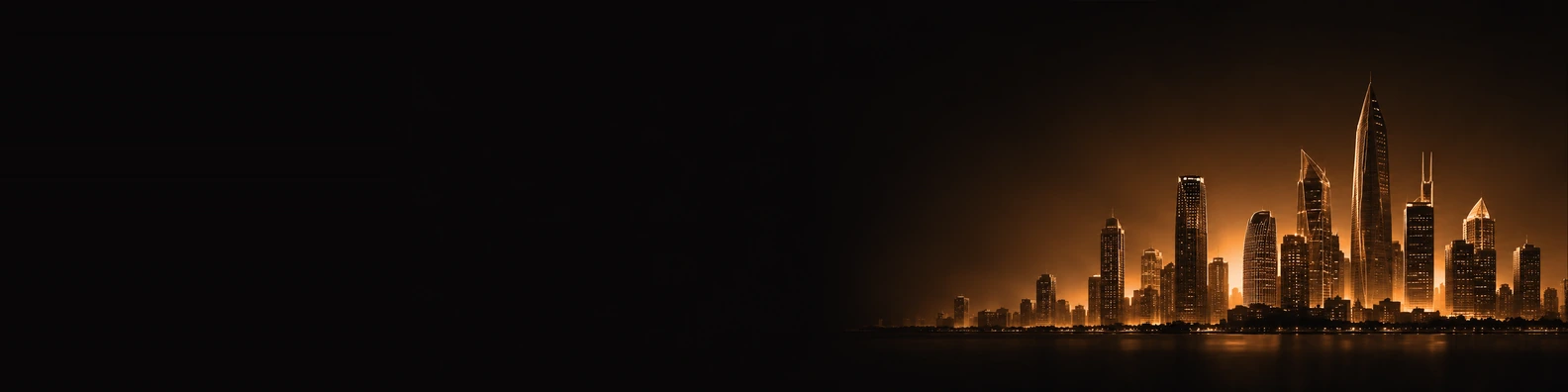 Amber Glow City Horizon urban city LinkedIn banner for a professional profile