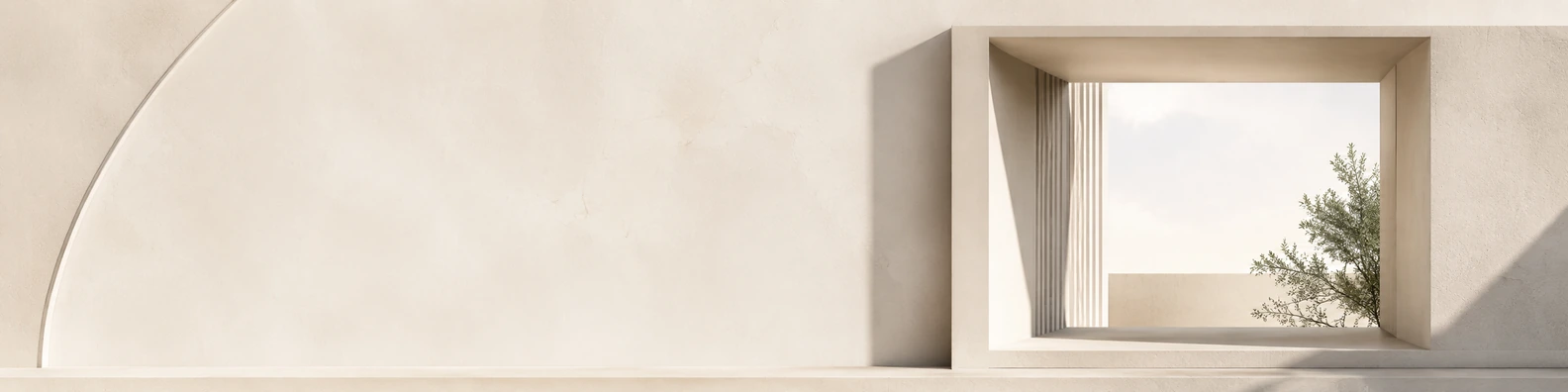 Architectural Window Frame geometric LinkedIn banner with clean custom text space