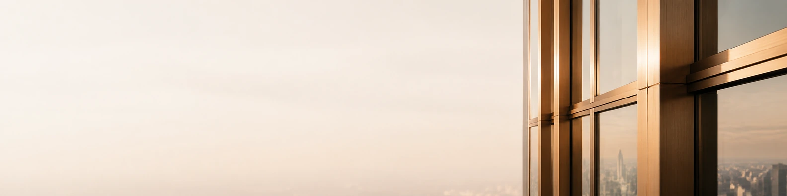 Bronze Window Mullion Profile urban city LinkedIn banner for a professional profile
