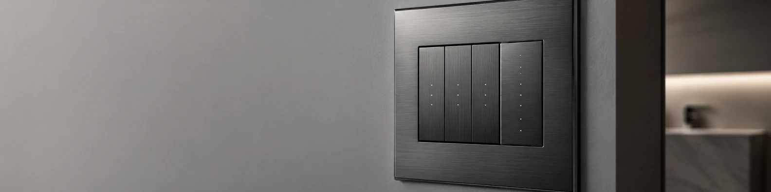 Brushed Gunmetal Switchplate business LinkedIn banner for real estate architecture and construction professionals