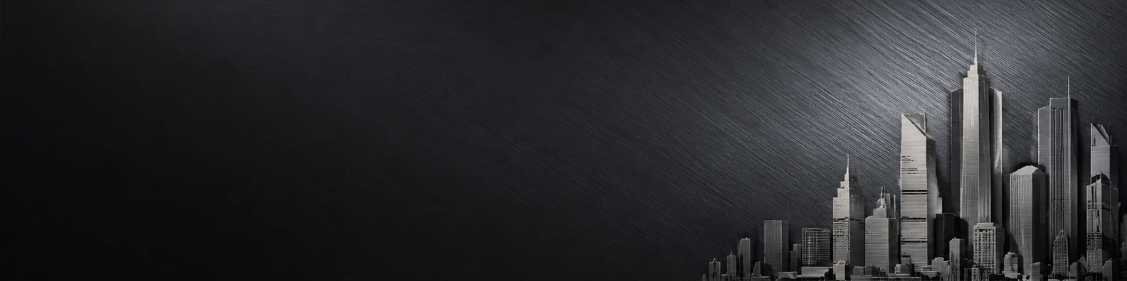 Brushed Steel Skyline Overlay urban city LinkedIn banner for a professional profile