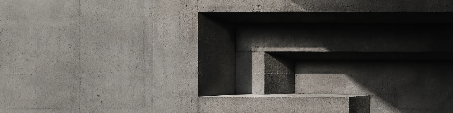 Brutalist Step Recess business LinkedIn banner for real estate architecture and construction professionals
