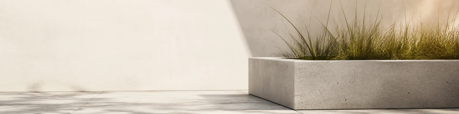 Cast-Concrete Planter Edge urban city LinkedIn banner for a professional profile