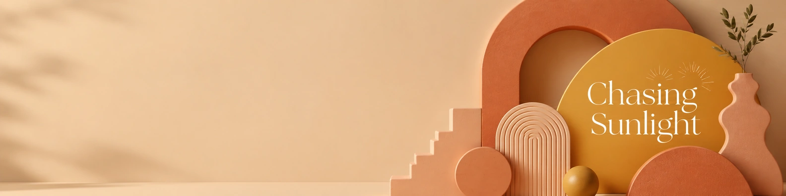 Chasing Sunlight quote LinkedIn banner for a professional profile