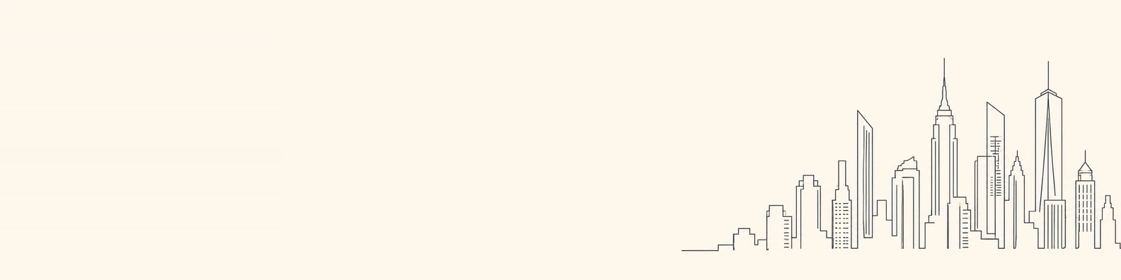 Clean Vector Cityscape Line urban city LinkedIn banner for a professional profile