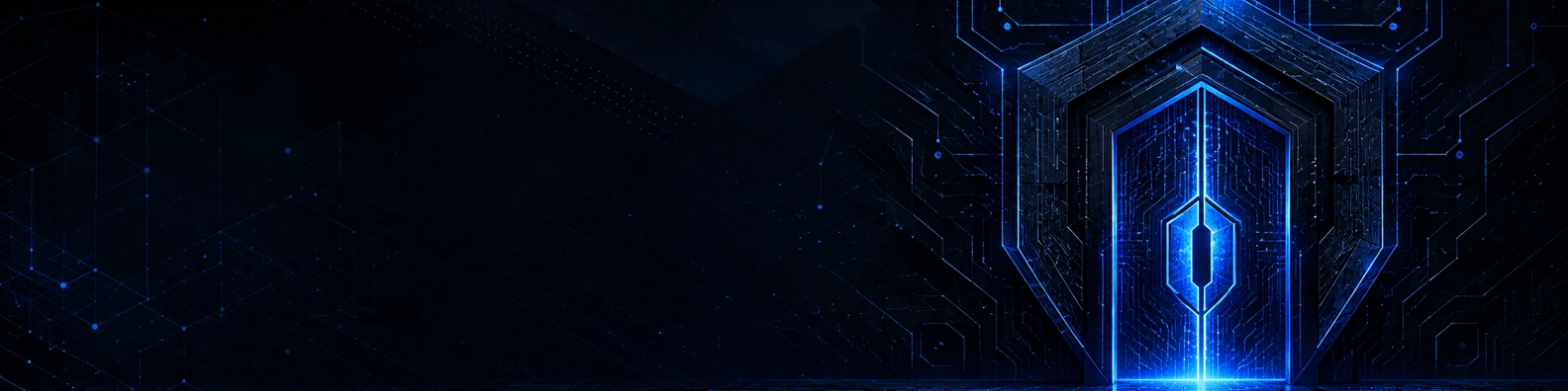 Cryptographic Gate code and data LinkedIn banner for a professional technical profile