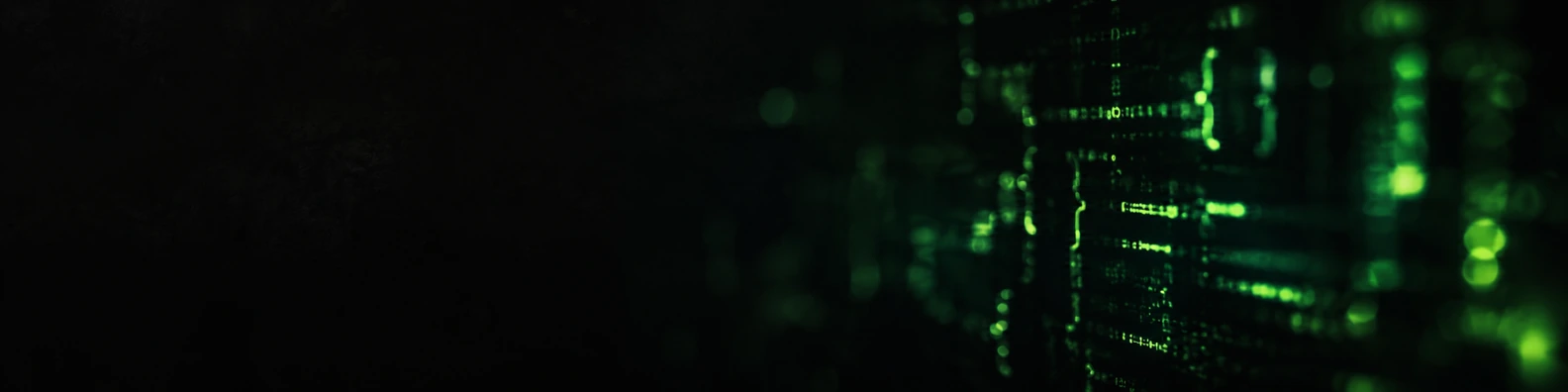 Cyberpunk Bracket code and data LinkedIn banner for a professional technical profile