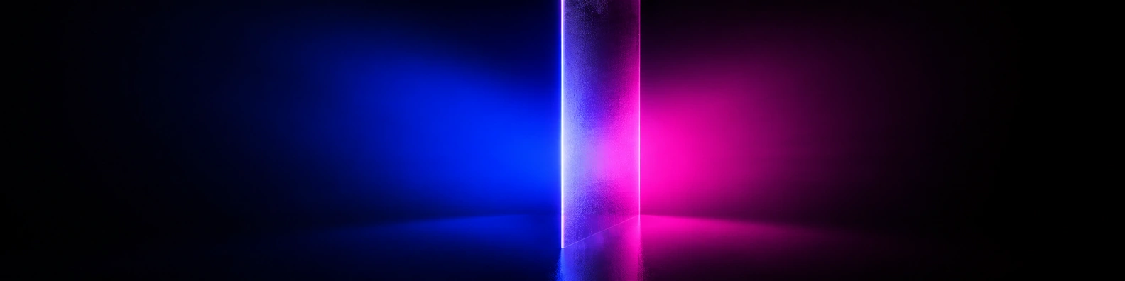 Cyberpunk Split abstract LinkedIn banner for a professional profile
