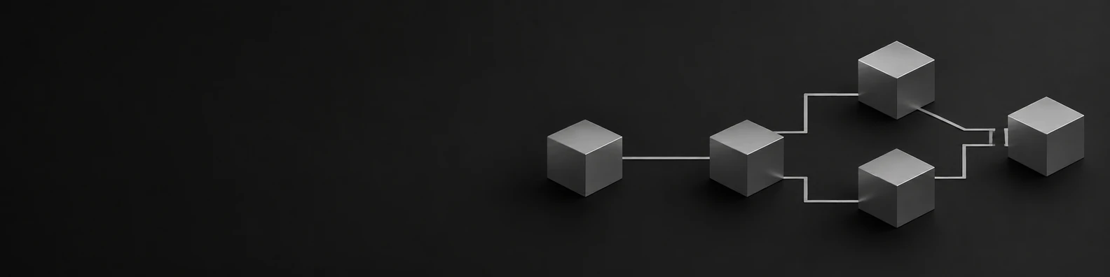 Decentralized Block code and data LinkedIn banner for a professional technical profile