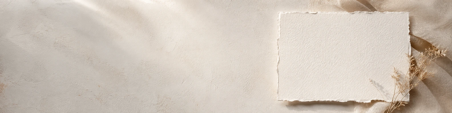 Deckle-Edge Linen Paper creative LinkedIn banner for a professional profile