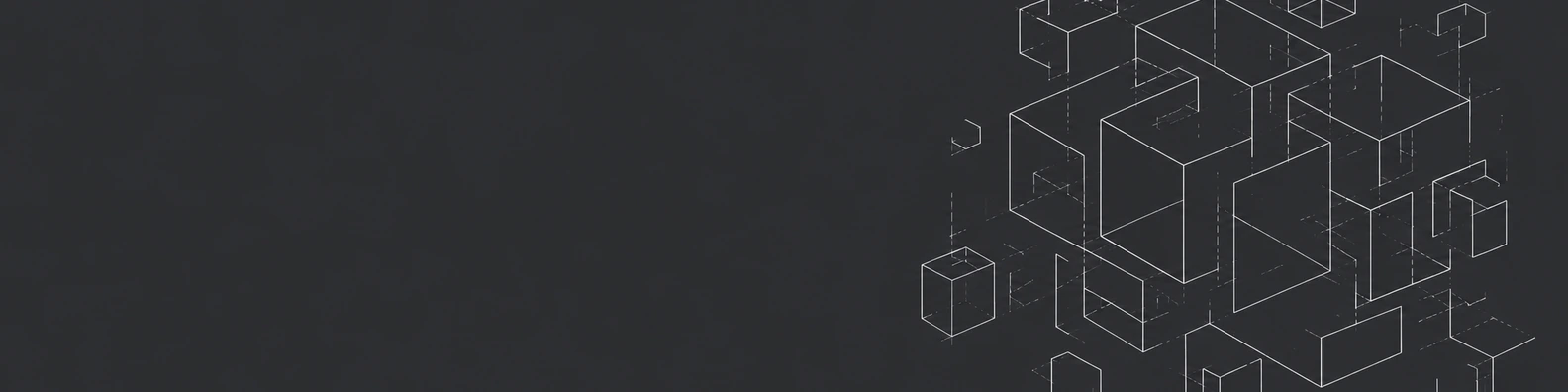 Deconstructed Cube abstract LinkedIn banner for a professional profile