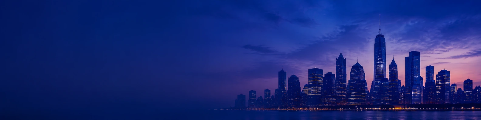 Dusk Skyline Silhouette urban city LinkedIn banner for a professional profile