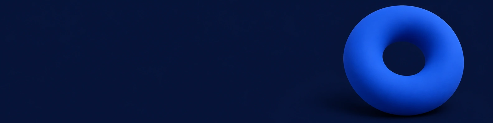 Electric Blue Torus abstract LinkedIn banner for a professional profile
