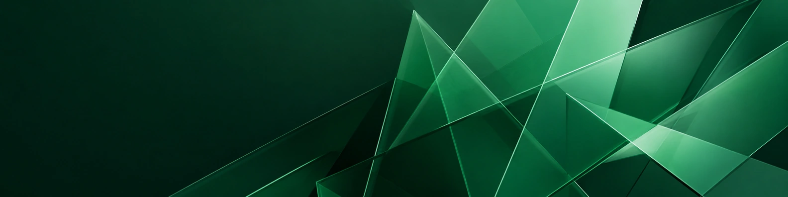Emerald Transparency abstract LinkedIn banner for a professional profile