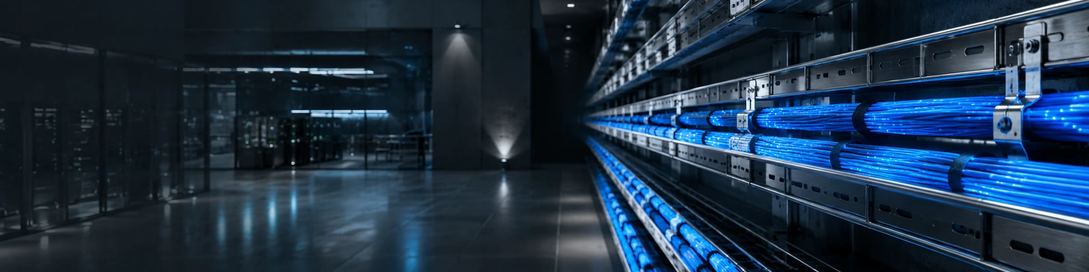 Fiber Optic Tray Alignment business LinkedIn banner for real estate architecture and construction professionals