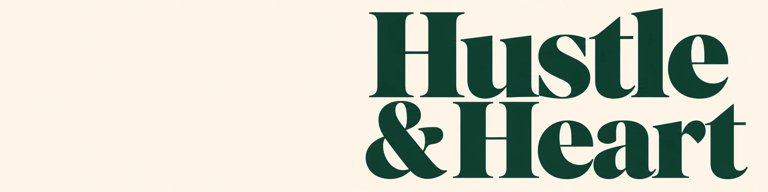 Hustle and Heart quote LinkedIn banner for a professional profile