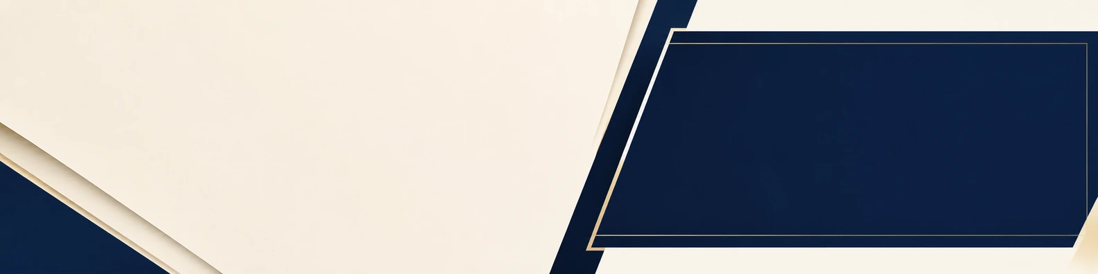 Ivory & Navy Block geometric LinkedIn banner with clean custom text space