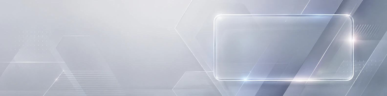 Layered Glassmorphism geometric LinkedIn banner with clean custom text space