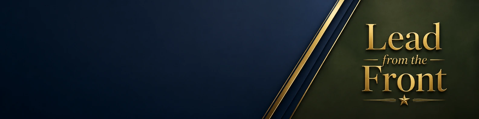 Lead From the Front quote LinkedIn banner for a professional profile
