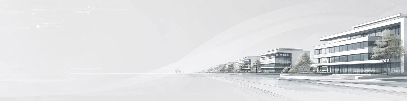 Linear Tech Park Outline urban city LinkedIn banner for a professional profile