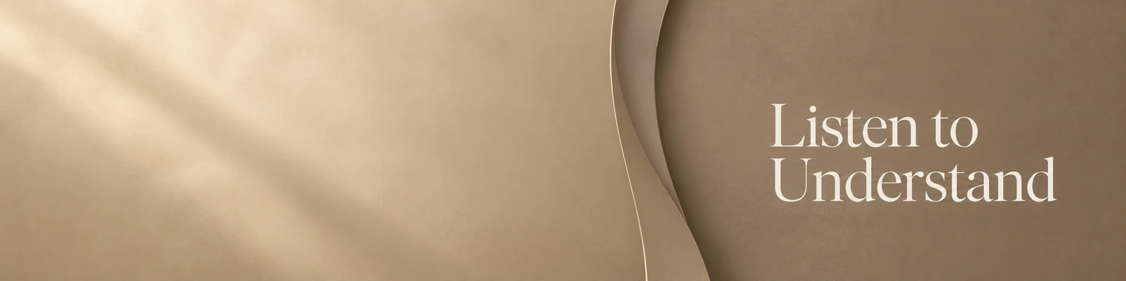 Listen to Understand quote LinkedIn banner for a professional profile