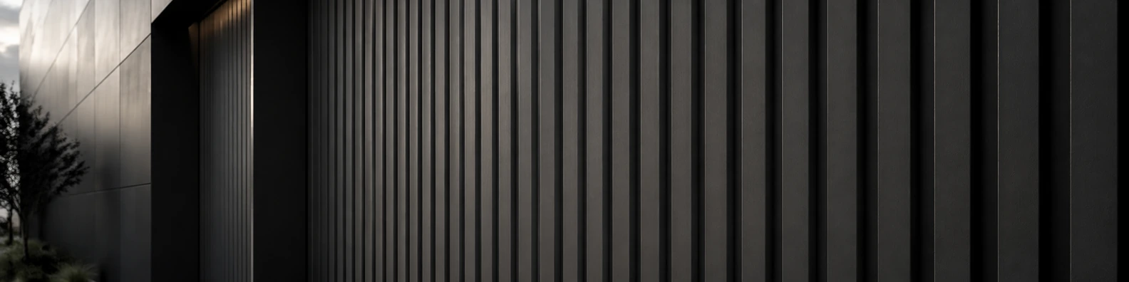 Matte Charcoal Fluting business LinkedIn banner for real estate architecture and construction professionals