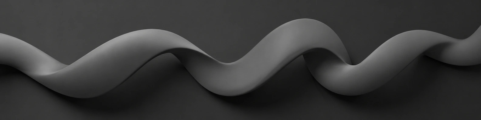 Matte Gray Ribbon abstract LinkedIn banner for a professional profile