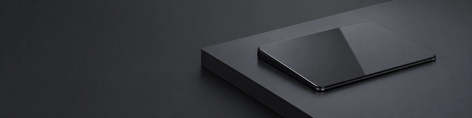 Matte Trackpad Minimal workspace LinkedIn banner for custom text and digital professional profiles