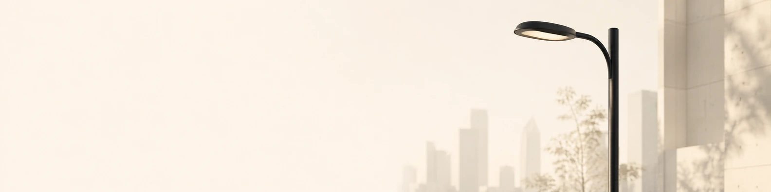 Minimalist Street Lamp Profile urban city LinkedIn banner for a professional profile