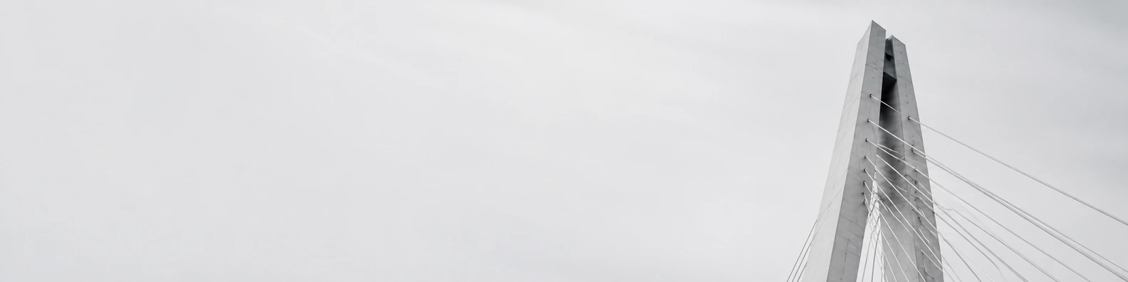 Minimalist Suspension Bridge Pylon urban city LinkedIn banner for a professional profile