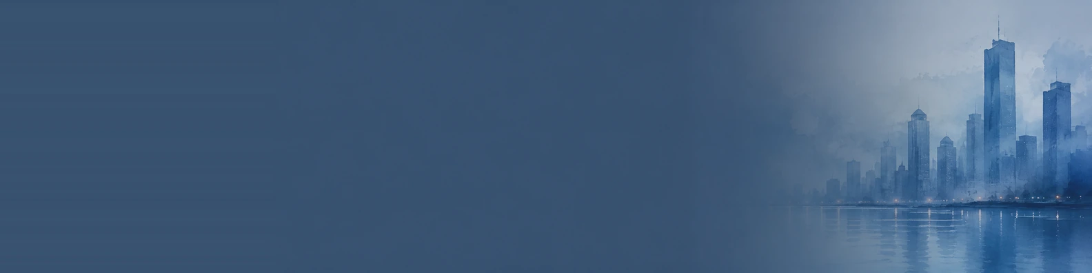 Minimalist Waterfront Tower Blur urban city LinkedIn banner for a professional profile