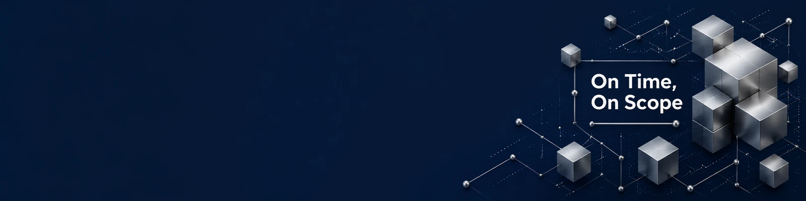 On Time on Scope quote LinkedIn banner for a professional profile