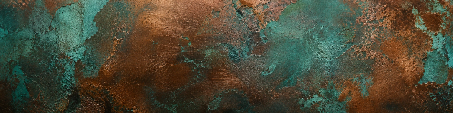 Oxidized Copper Plate abstract LinkedIn banner for a professional profile