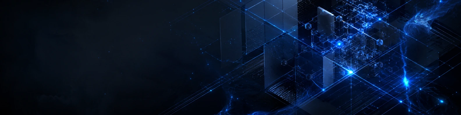 Quantum Lattice code and data LinkedIn banner for a professional technical profile
