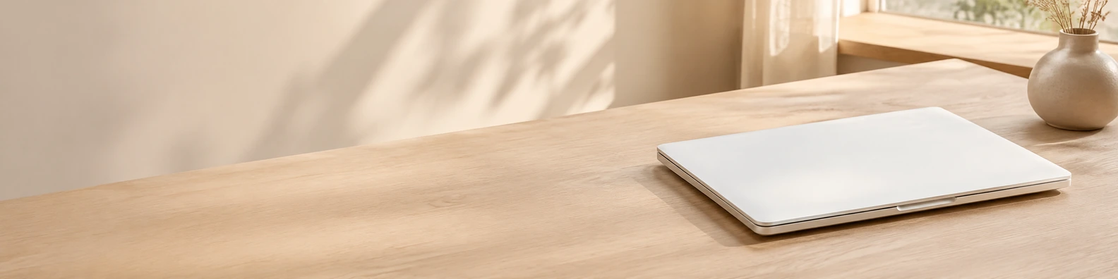 Scandi Laptop Lounge workspace LinkedIn banner for custom text and digital professional profiles