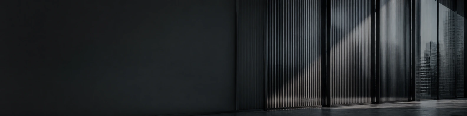 Shadow-Cast Glass Fluting urban city LinkedIn banner for a professional profile