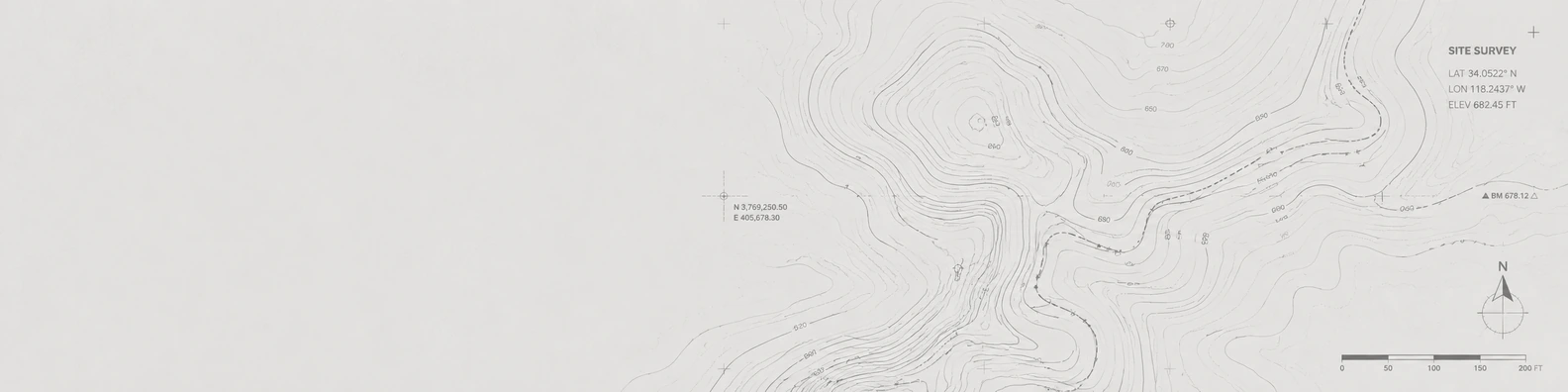 Site Survey Topographic Contour Slice business LinkedIn banner for real estate architecture and construction professionals